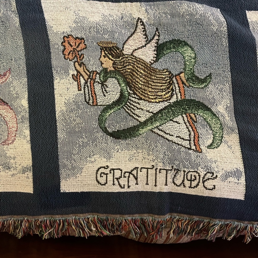 Gorgeous 100% Cotton Angel Paned Blanket - Picture 4 of 16